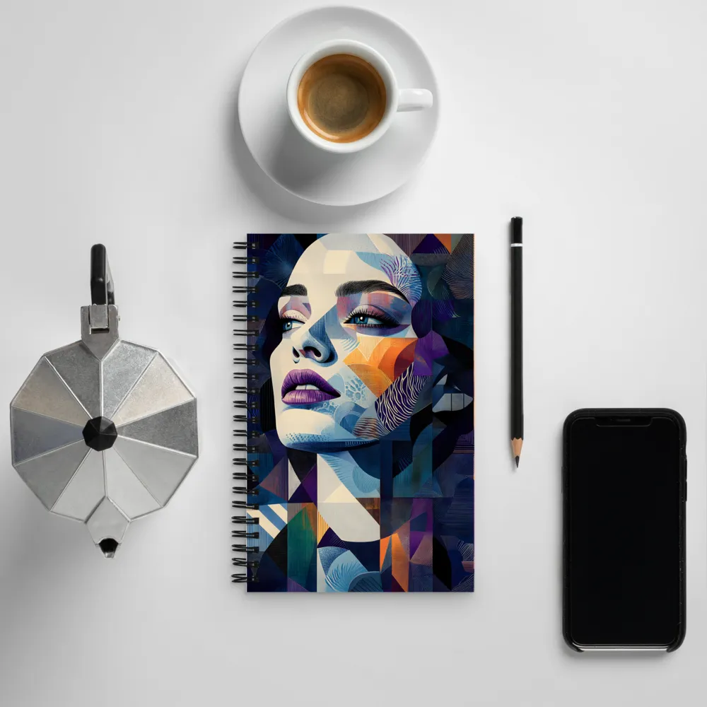 Fragmented Mystery: A Modern Portrait | Spiral Notebook