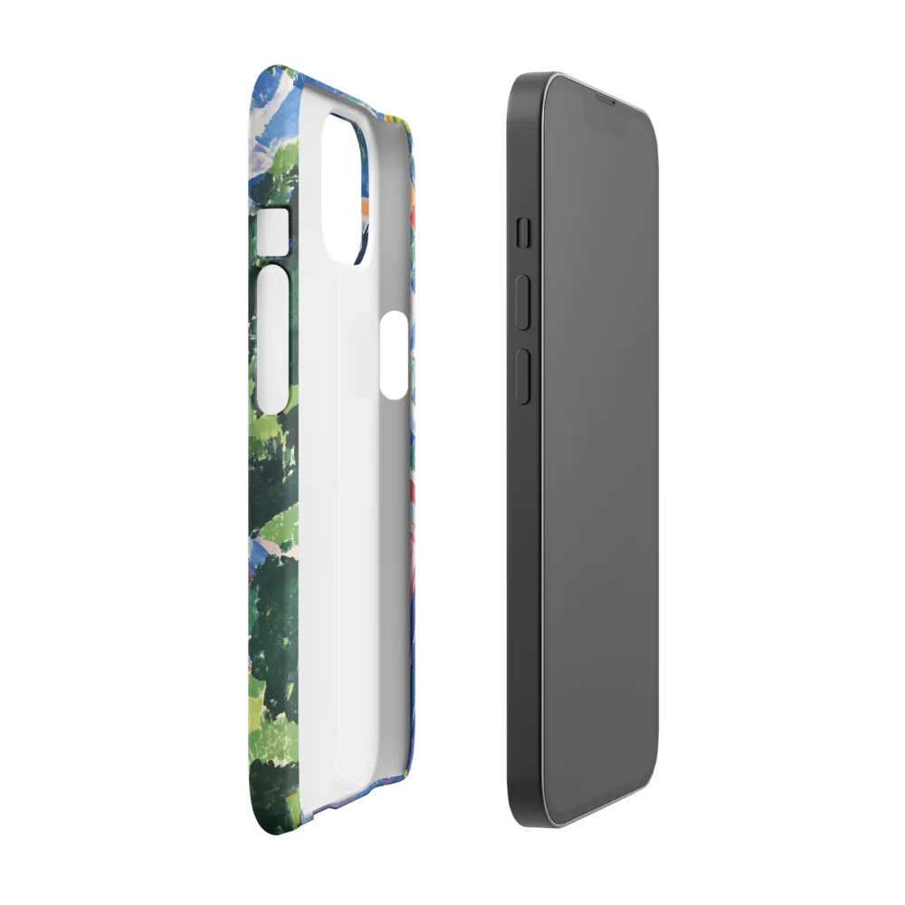 Elysium: A Soaring Figure Amidst Colorful Landscapes | Phone Case |  13 | Snap Case | Matte