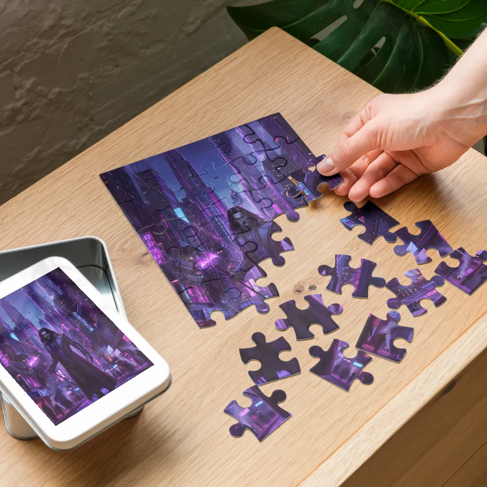 Neon Night Vampire 
 Jigsaw Puzzle in Tin Box