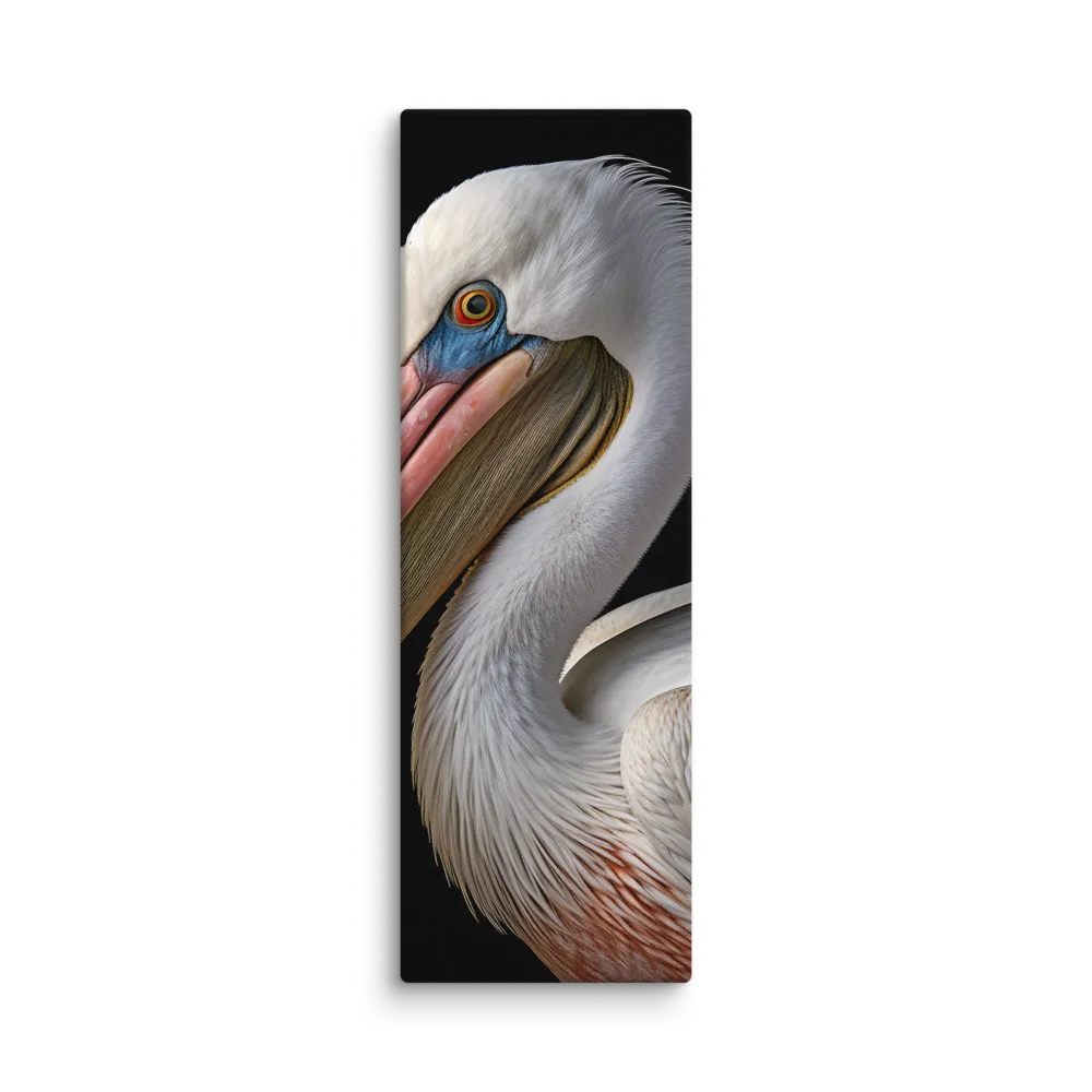Elegance in White: The Pelican | Canvas | 12″×36″
