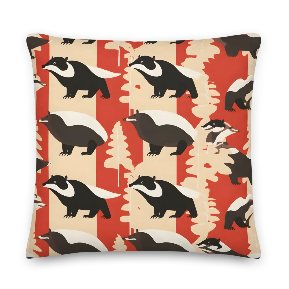 Wildlife Pattern: The Badger Tale | Pillow | 22″×22″