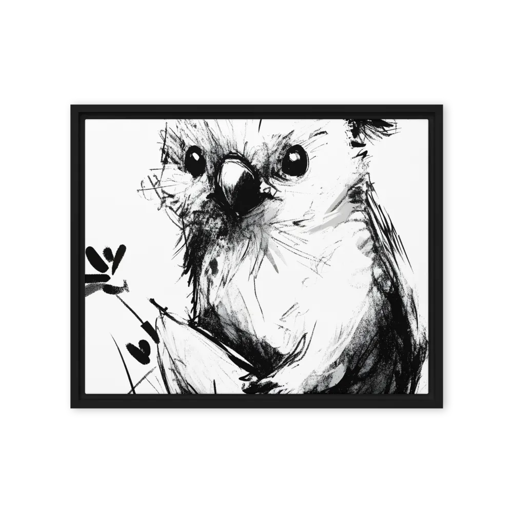 Whimsical Koala in Ink | Canvas with Black Frame | 16″×20″