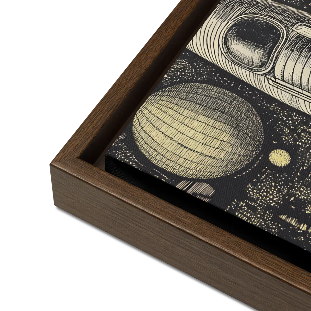 Voyage to the Unknown | Canvas with Brown Frame | 16″×16″
