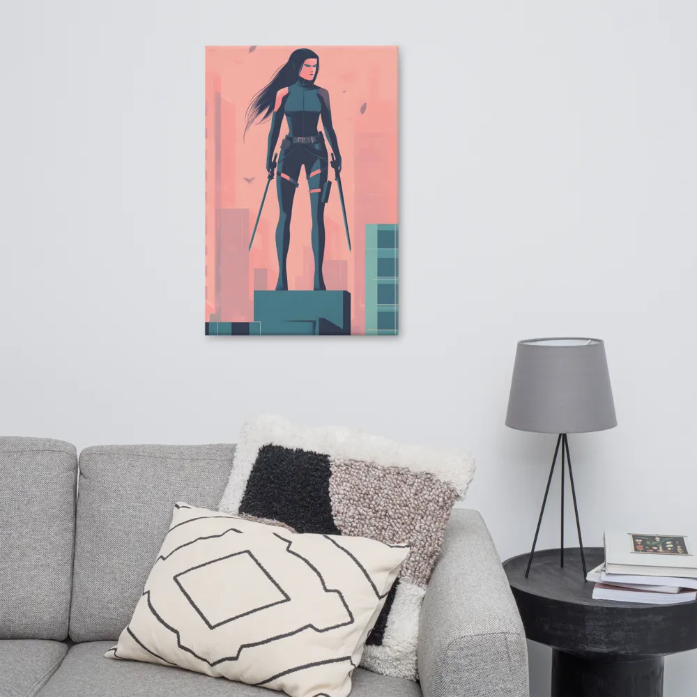 Urban Sentinel: A Warrior's Stand | Canvas | 24″×36″