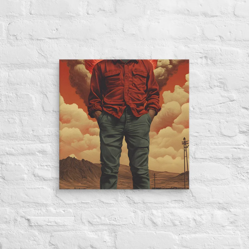 Defiant Spirit in a Surreal Landscape | Canvas | 18″×18″