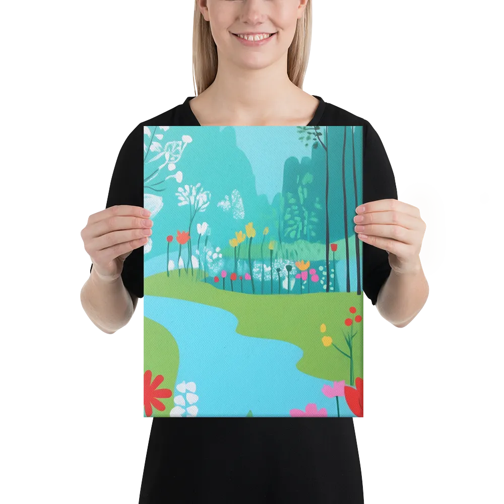 Whispers of Spring: A Colorful Retreat | Canvas | 12″×16″