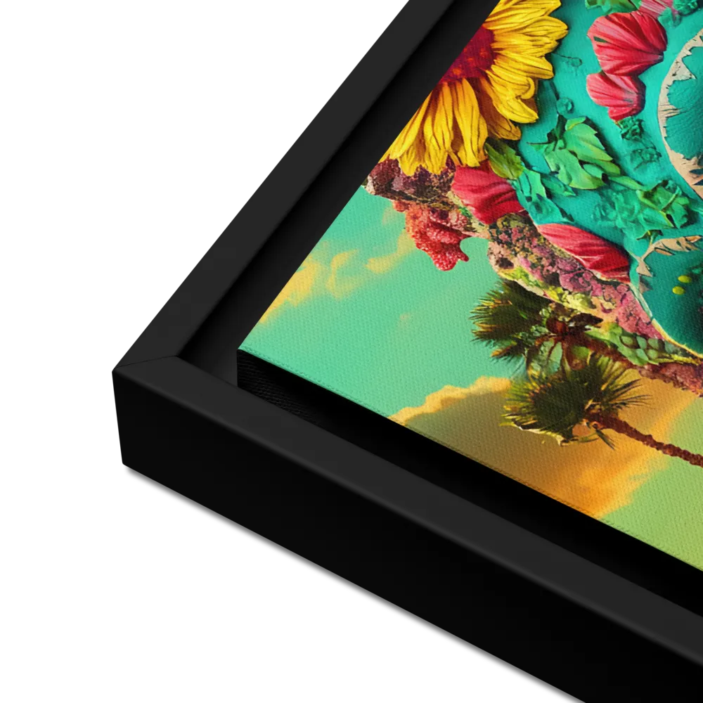 Ethereal Skull Garden | Canvas with Black Frame | 16″×20″