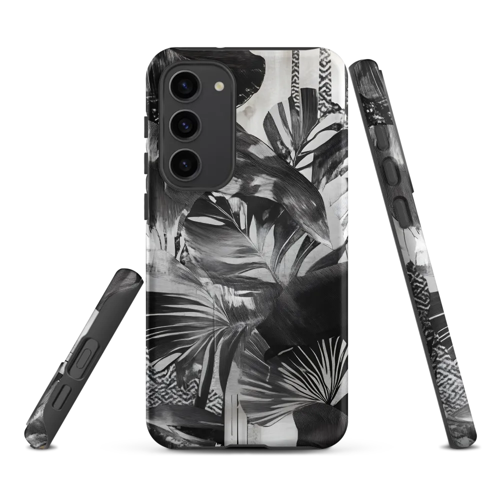 Monochrome Serenity in Tropical Foliage
