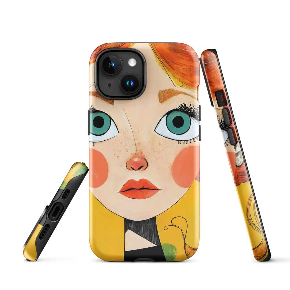 Whimsical Portrait of a Girl | Phone Case |  15 | Tough Case | Glossy