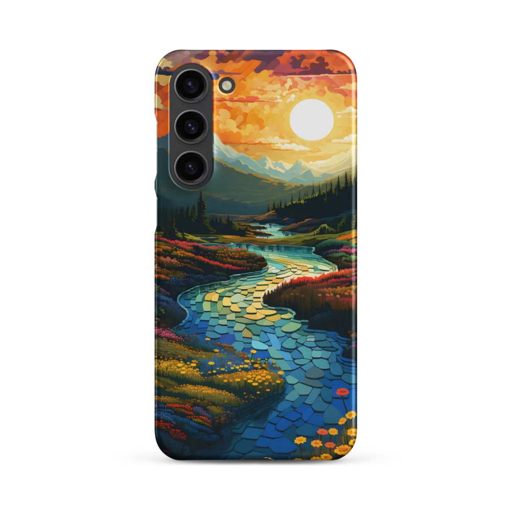 Serenity in Sunset: A Winding River's Embrace