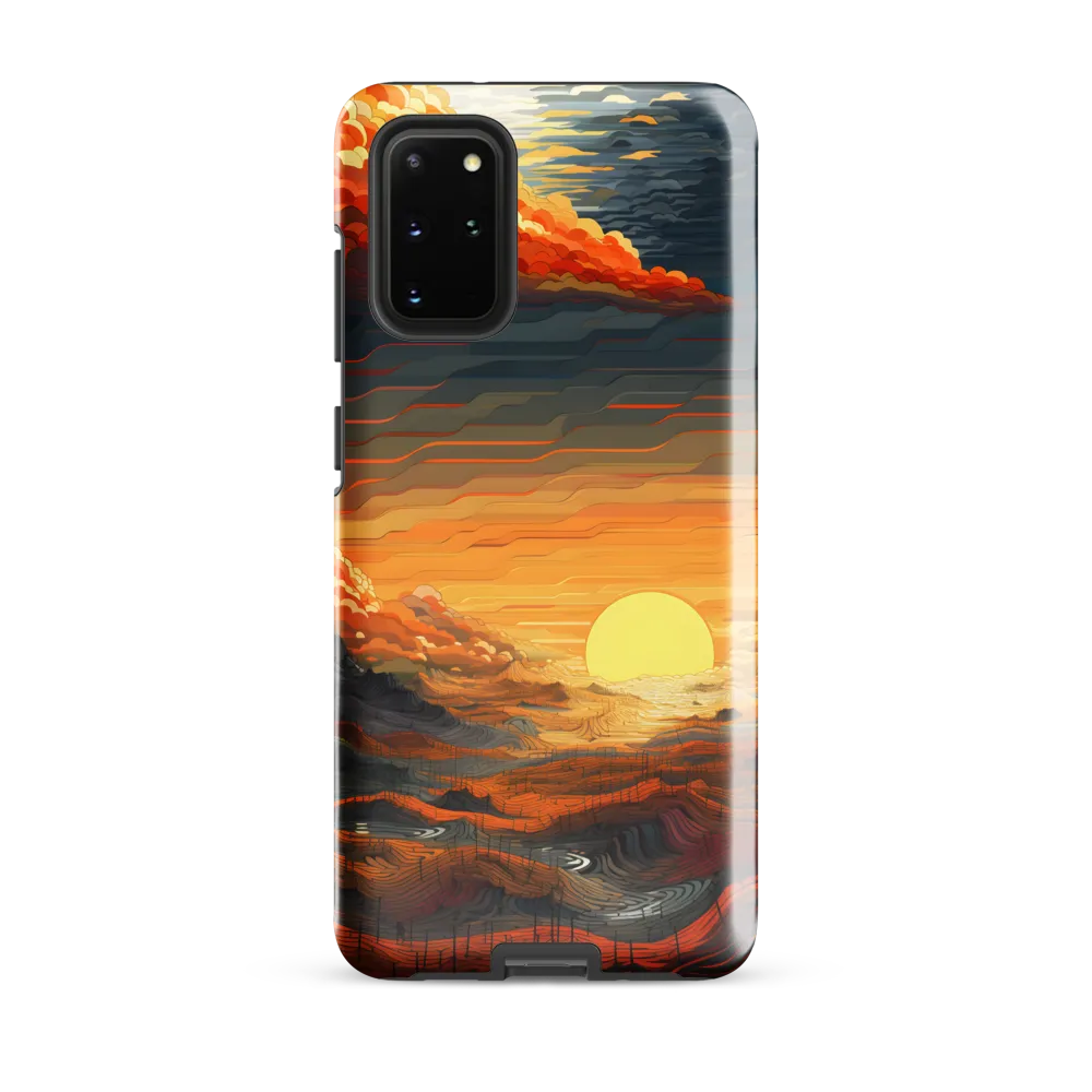 Ethereal Sunset: A Serene Landscape in Flowing Forms