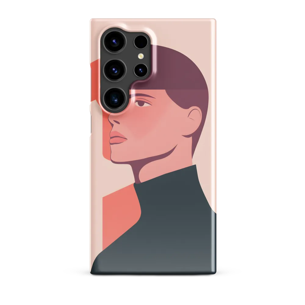Contemplative Portrait in Minimalism | Phone Case |  S24 Ultra | Snap Case | Glossy
