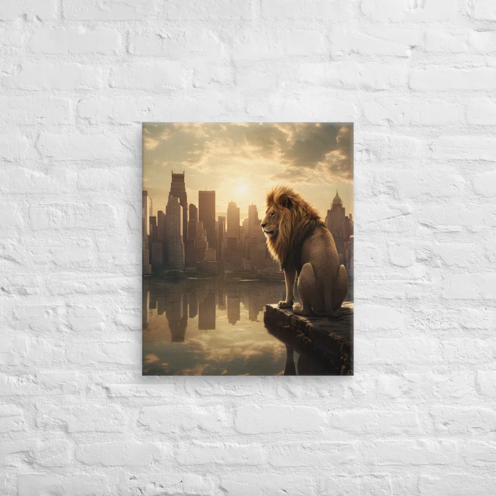 The Lion's Gaze Over the Urban Symphony