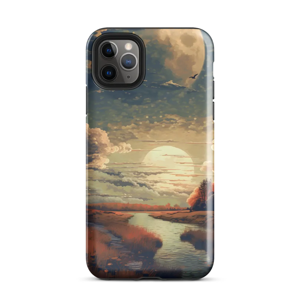 Whispers of Dusk: A Tranquil River Landscape | Phone Case |  11 Pro Max | Tough Case | Glossy