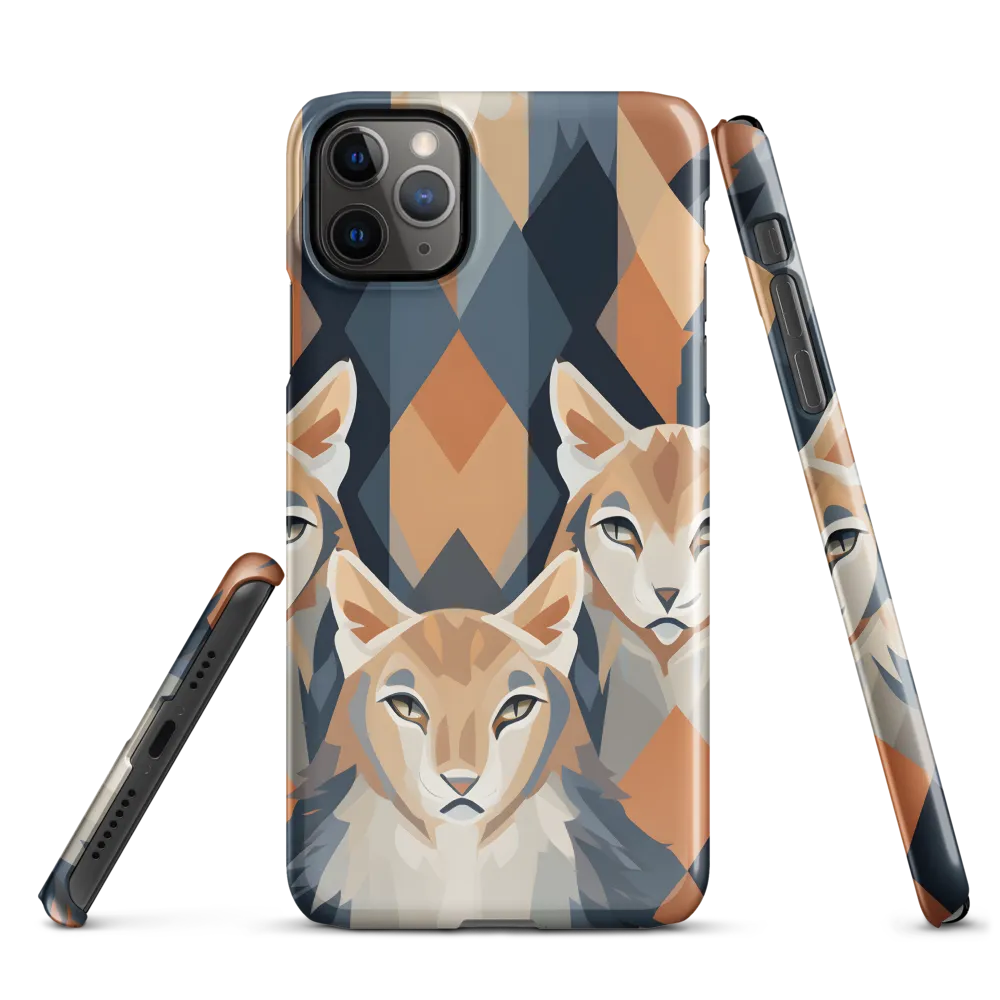 Elegance in Geometry: The Foxes | Phone Case |  11 Pro Max | Snap Case | Glossy