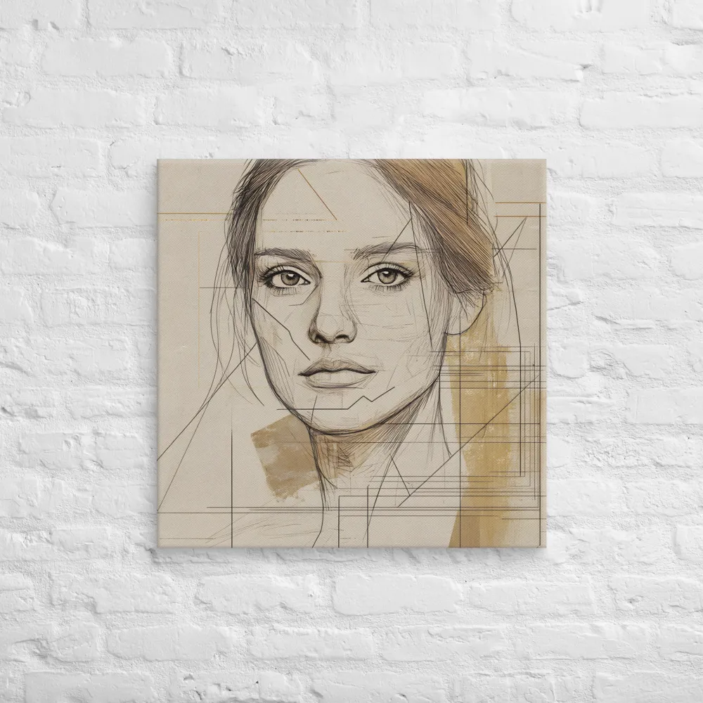 Geometric Elegance: A Modern Portrait | Canvas | 26″×26″