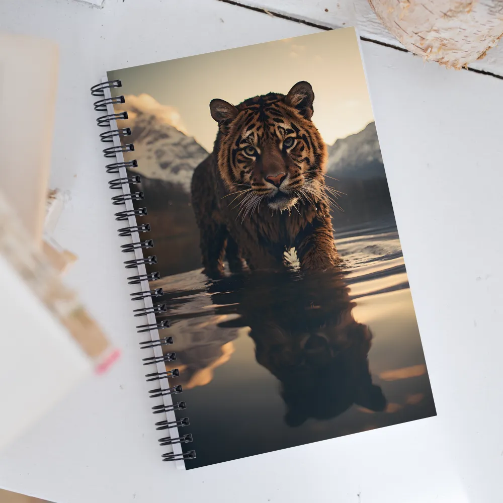 Majestic Reflection: The Tiger's Domain | Spiral Notebook