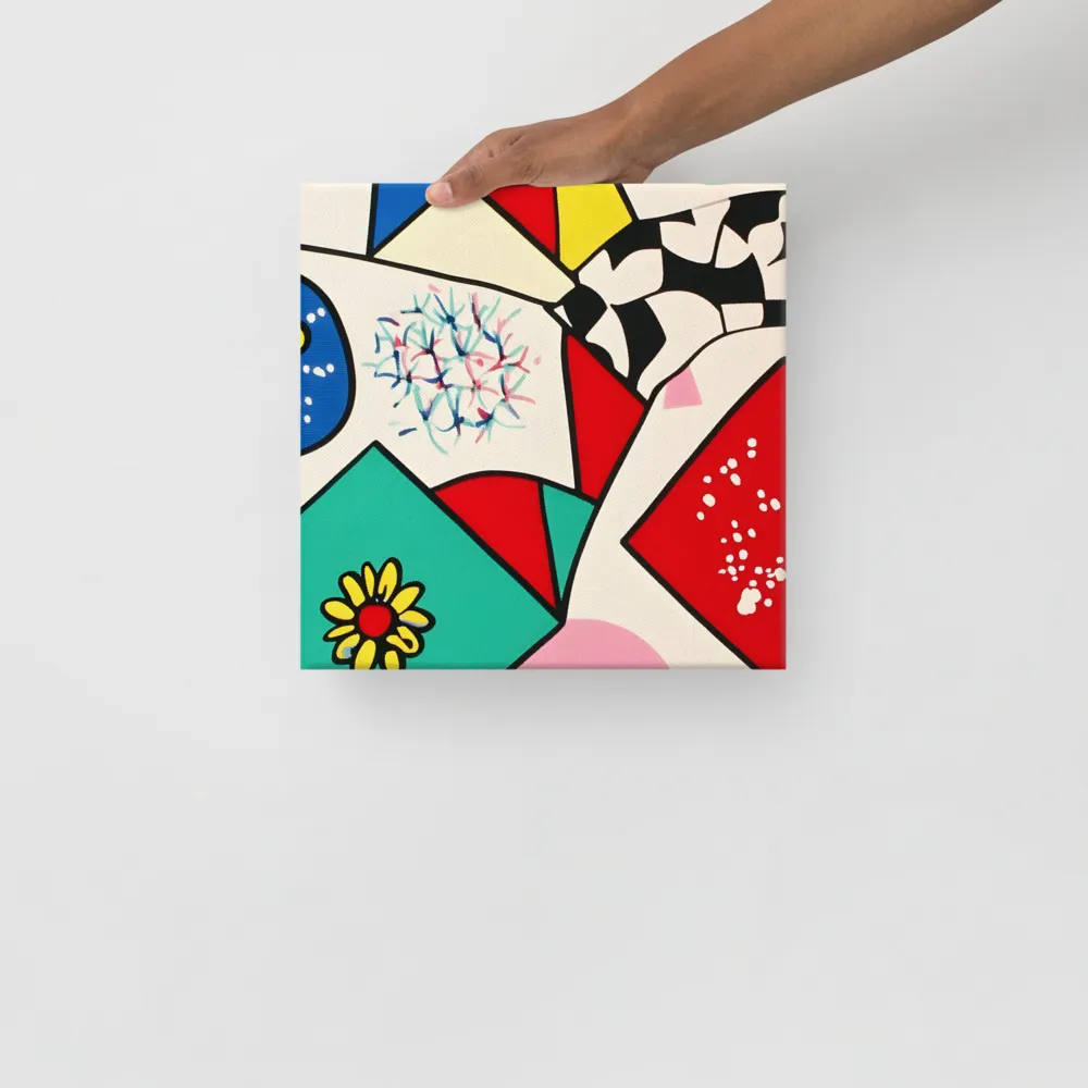 Joyful Geometry: A Playful Dance of Shapes and Colors | Canvas | 12″×12″
