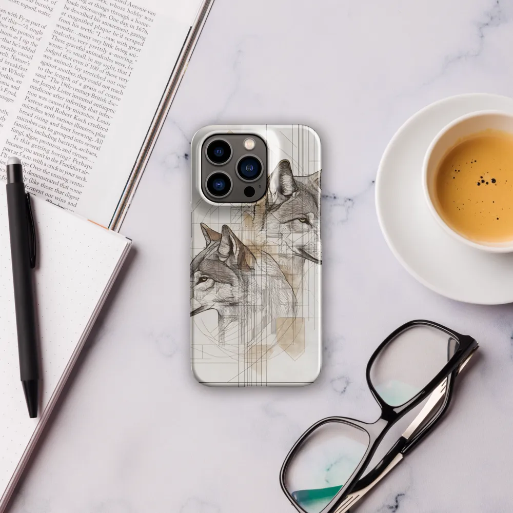 Geometric Harmony: The Essence of Wolves | Phone Case |  14 Pro | Snap Case | Glossy