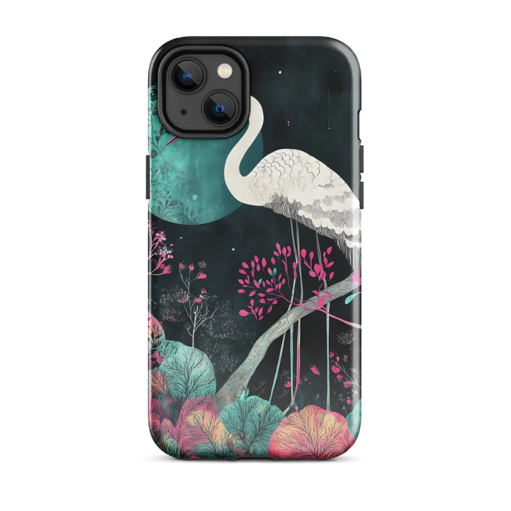 Ethereal Presence: Heron in a Floral Dreamscape