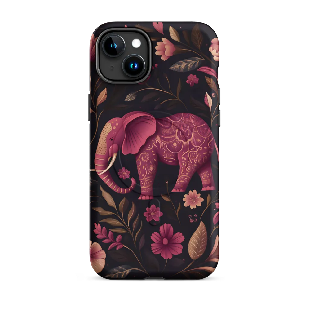 Elegance in Bloom: The Enchanted Elephant | Phone Case |  15 Plus | MagSafe® Tough Case | Matte
