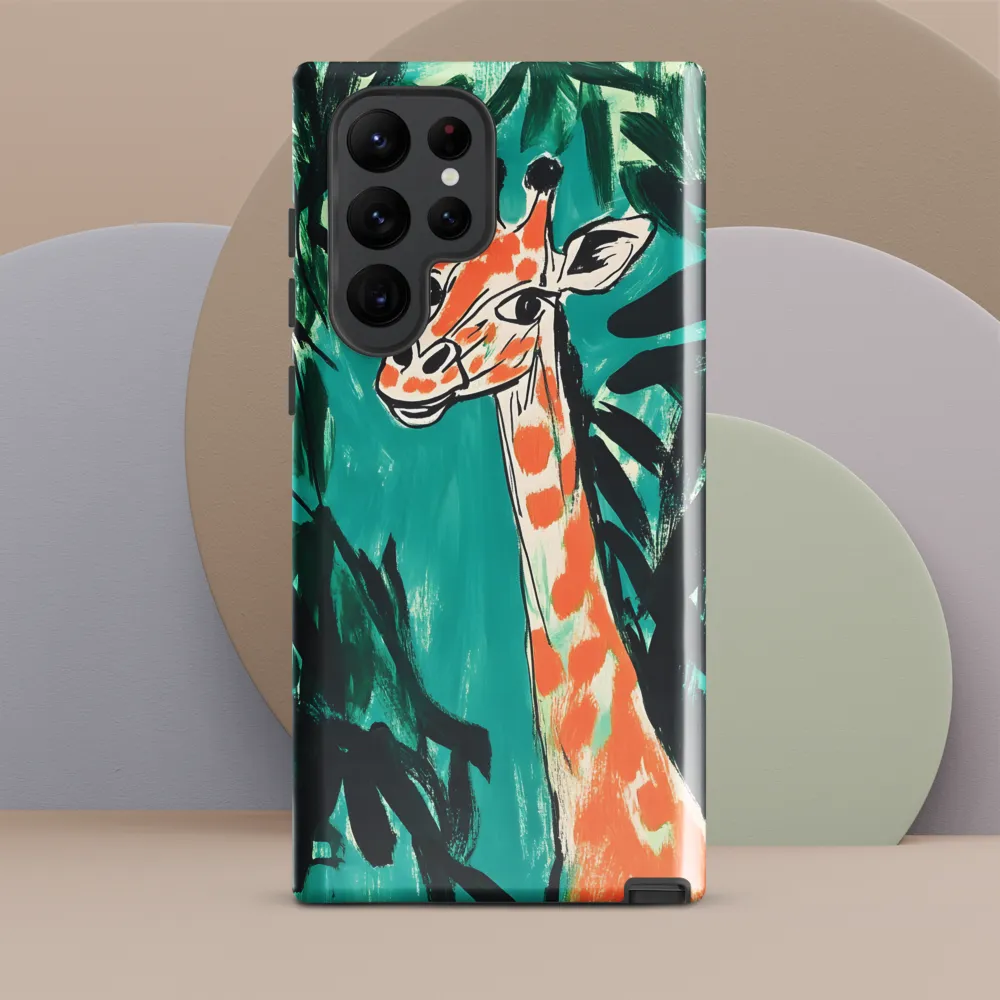 Curious Giraffe in Lush Greenery | Phone Case |  S22 Ultra | Tough Case | Glossy