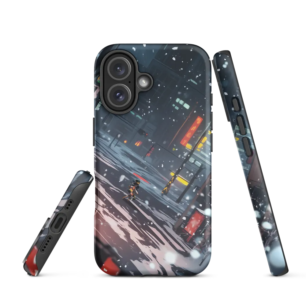 Solitude in the Neon Snow | Phone Case