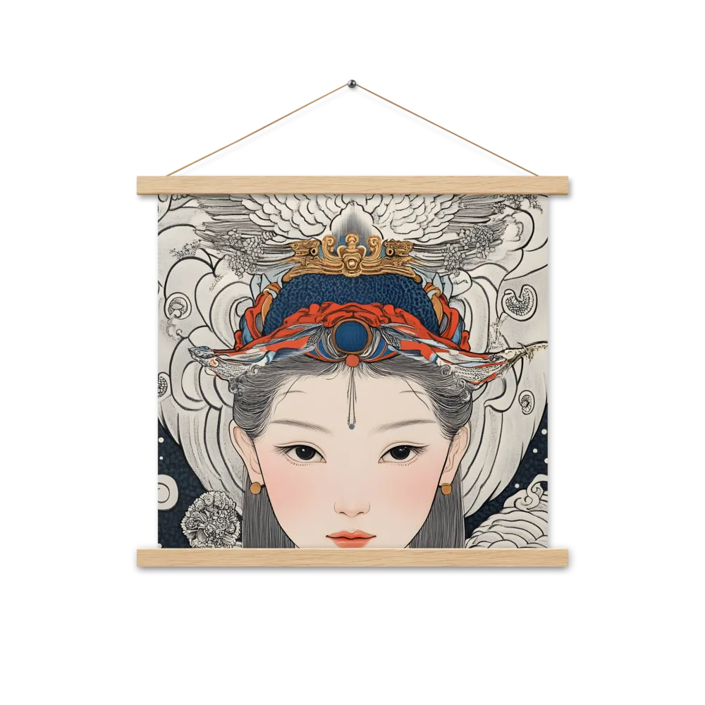 Serenity in Myth: A Traditional Portrait | Poster With Oak Wood Hanger | 18″×18″