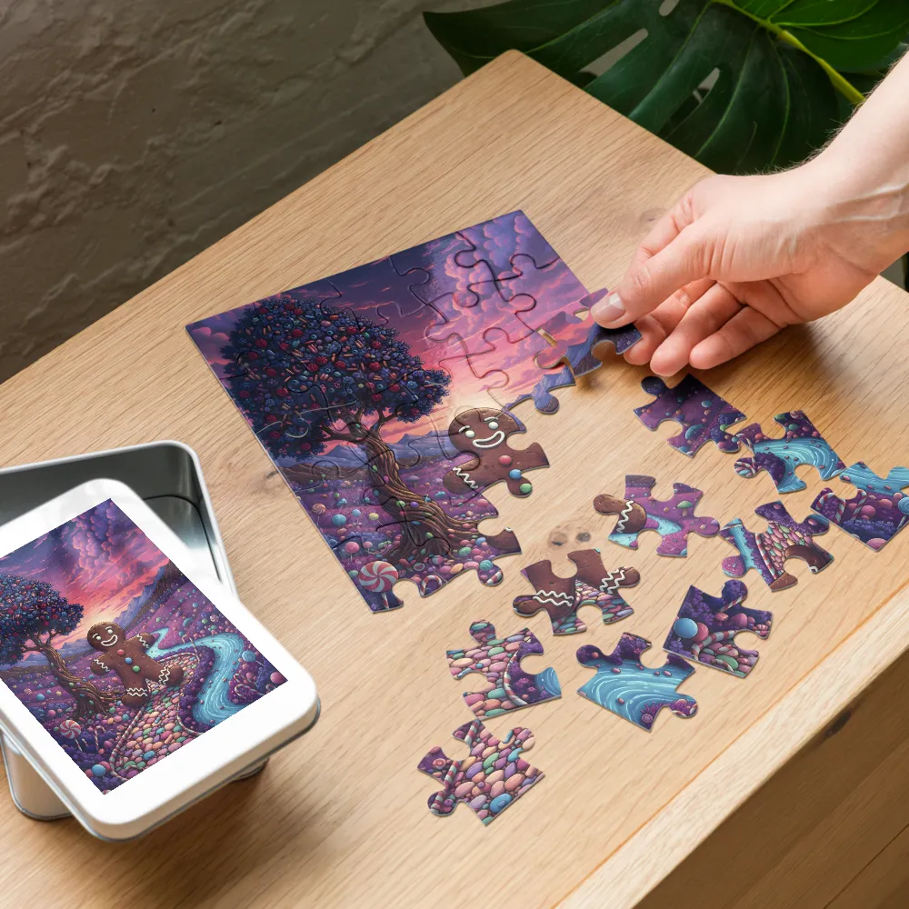 Gingerbread Dreamscape 
 Jigsaw Puzzle in Tin Box
