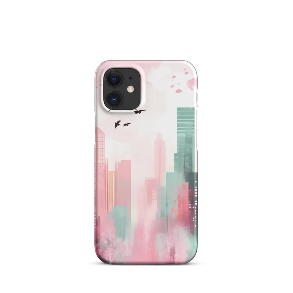 Dreamy Cityscape in Pink and Cyan