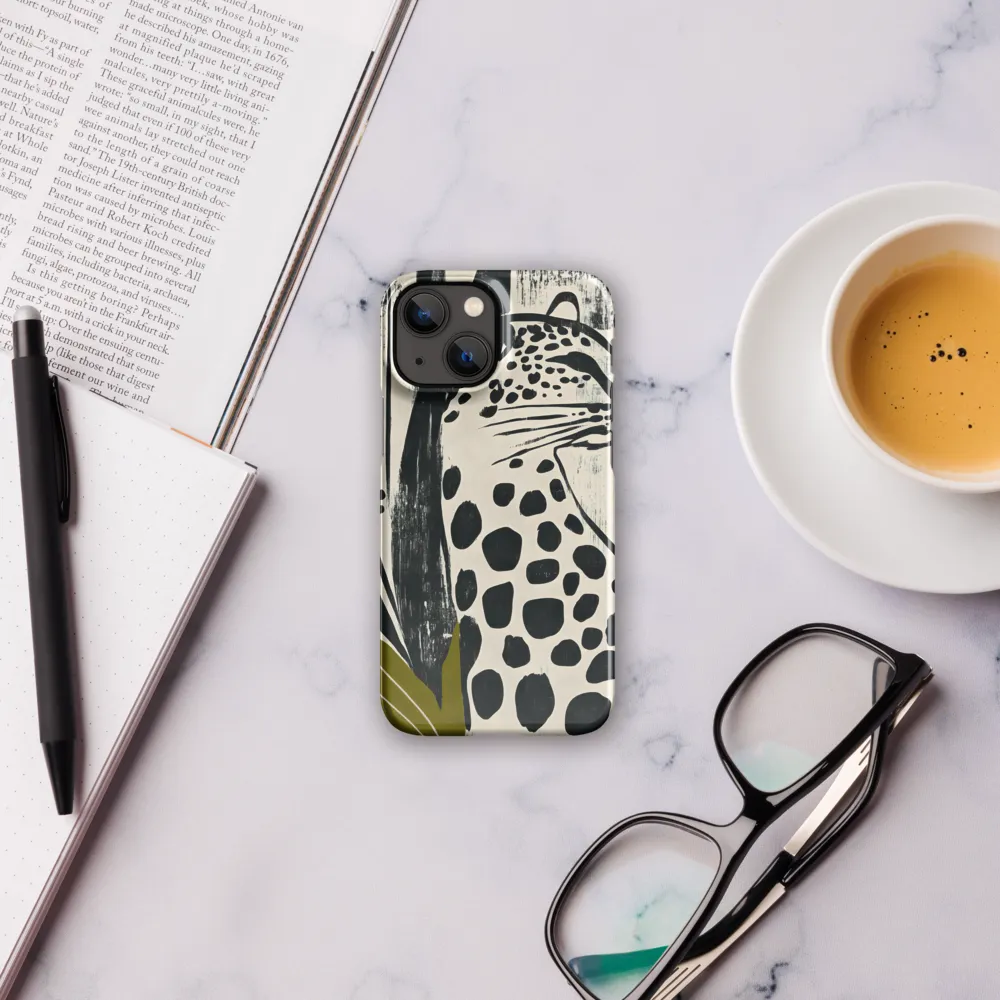 Leopard in Silhouette: A Modern Appeal | Phone Case |  13 Mini | Snap Case | Glossy