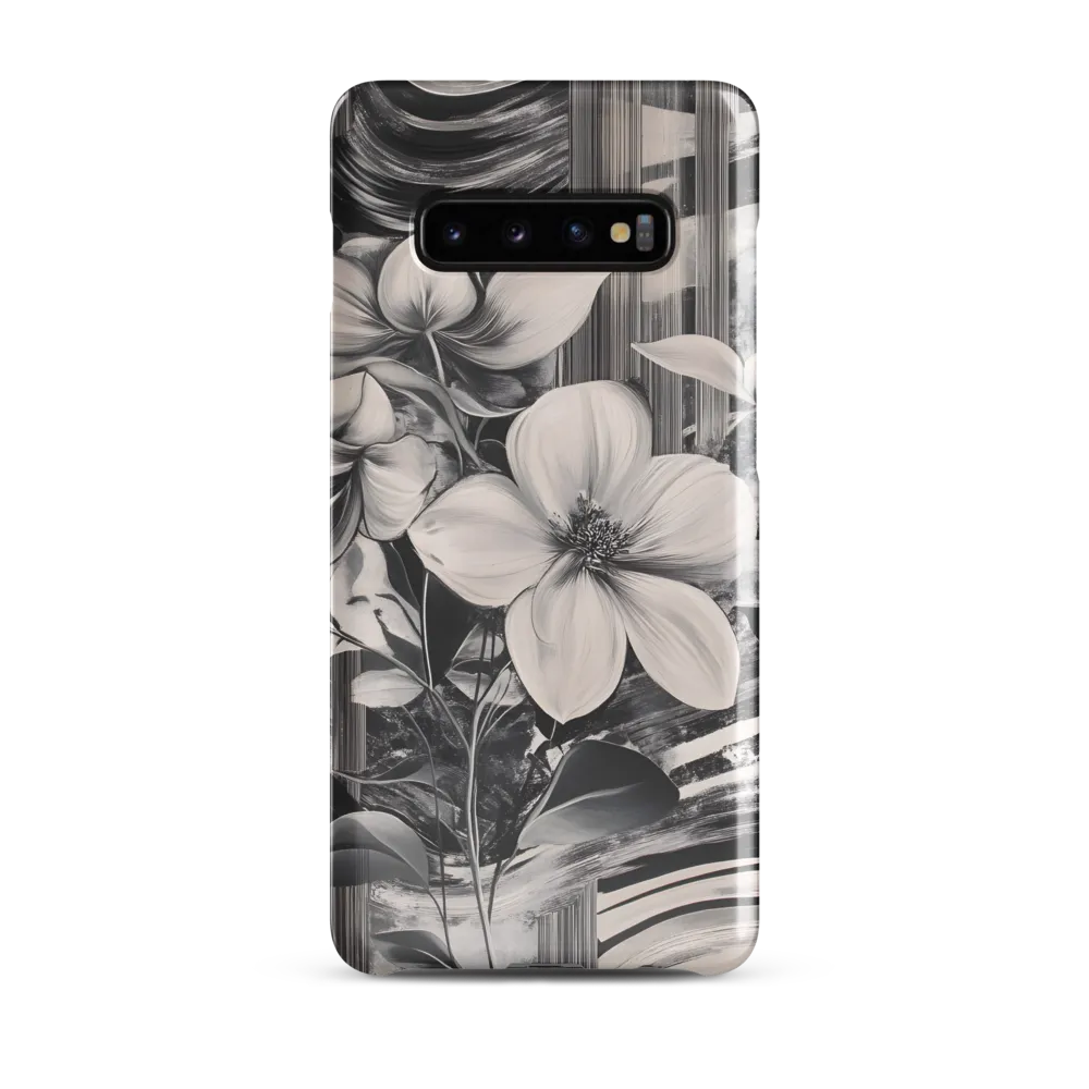 Ethereal Bloom: A Dance of Monochromes | Phone Case |  S10 Plus | Snap Case | Glossy