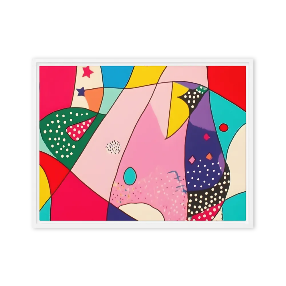 Playful Geometry in Color | Canvas with White Frame | 18″×24″