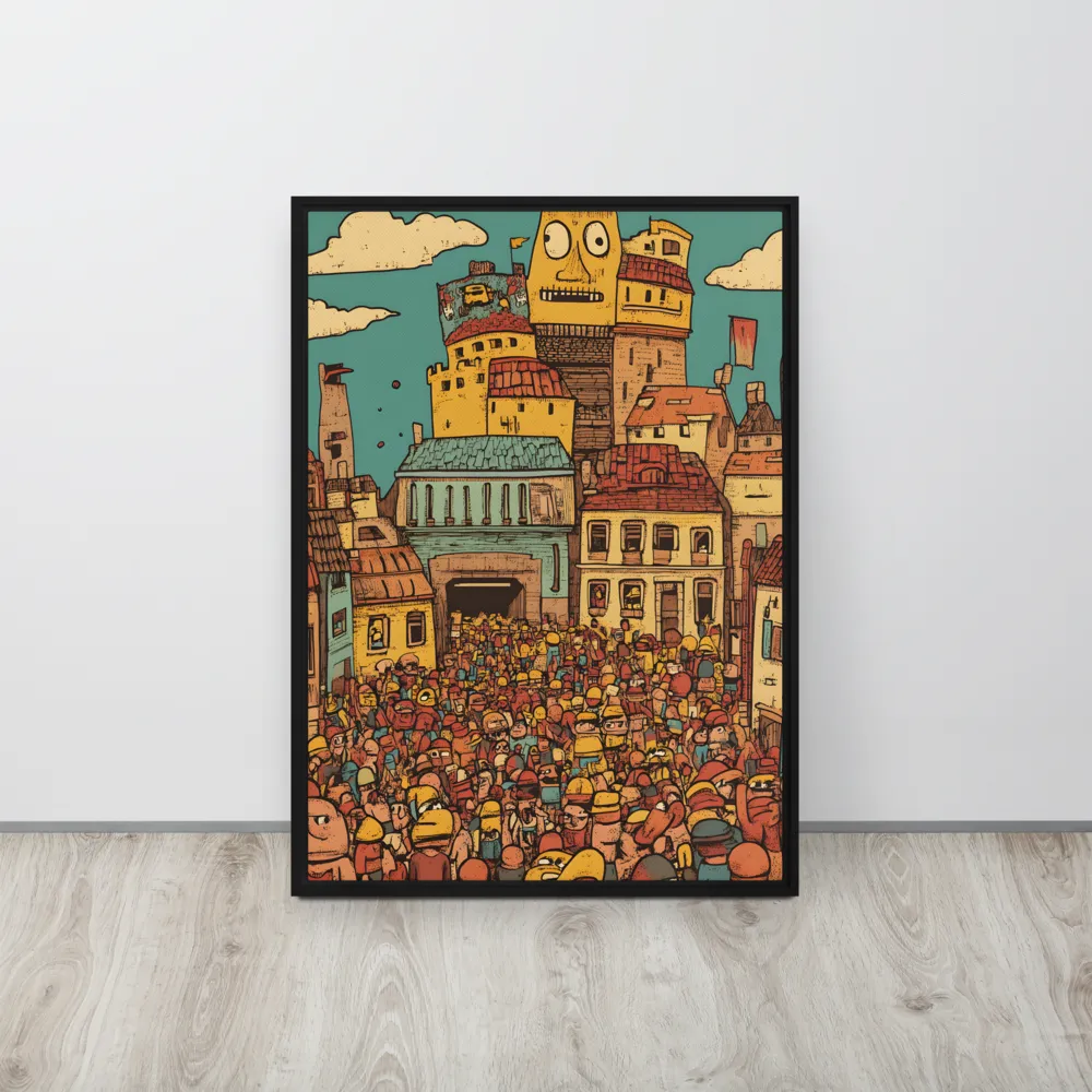 The Quirky City Gathering | Canvas with Black Frame | 20″×28″