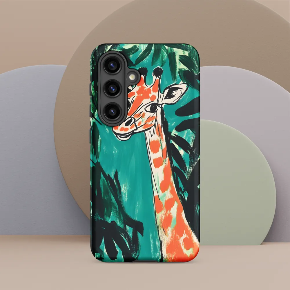Curious Giraffe in Lush Greenery | Phone Case |  S24 | Tough Case | Matte