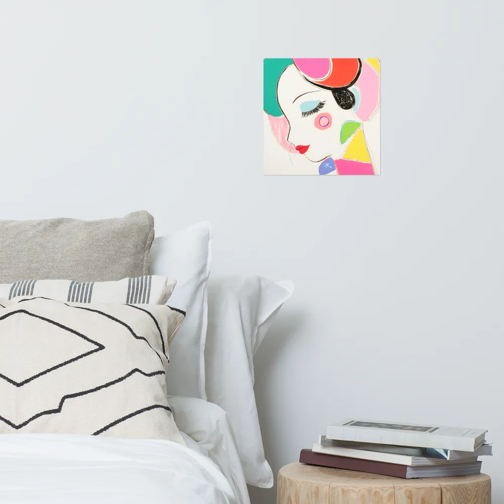 Whimsical Portrait in Colorful Abstraction | Poster | 12″×12″