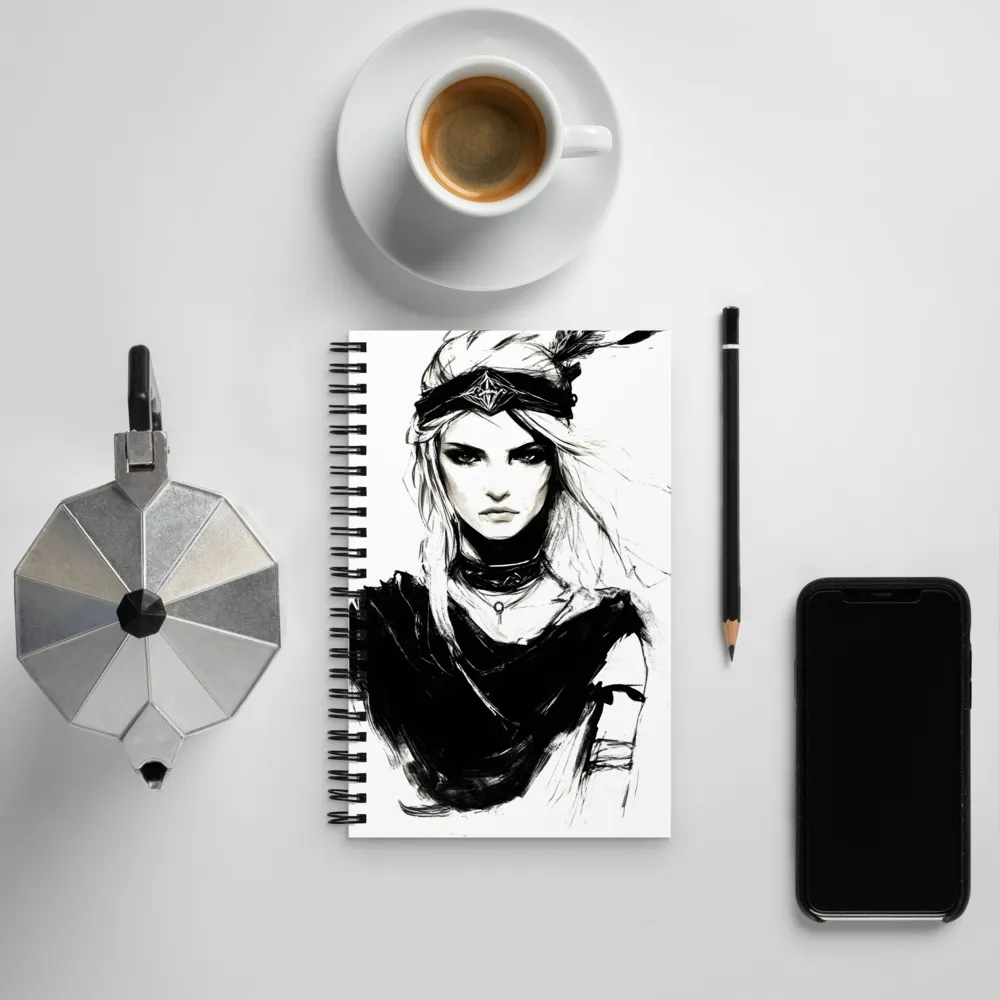 Intense Femininity in Monochrome | Spiral Notebook