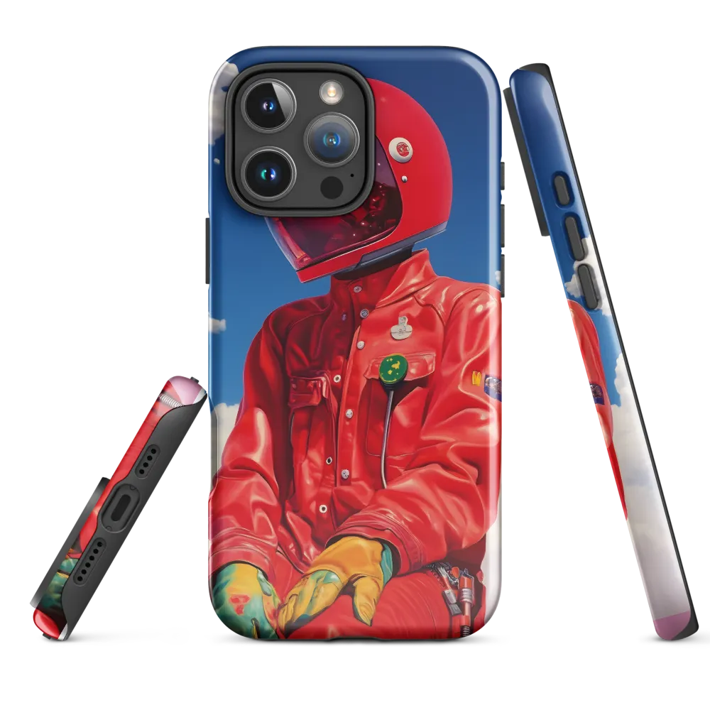 Astronaut in Crimson | Phone Case |  16 Pro Max | Tough Case | Glossy