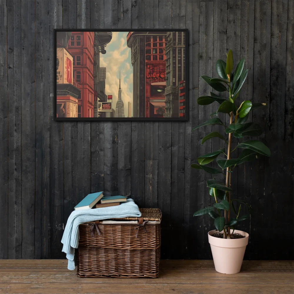 A Glimpse of Tomorrow: Urban Ambition | Canvas with Black Frame | 24″×36″