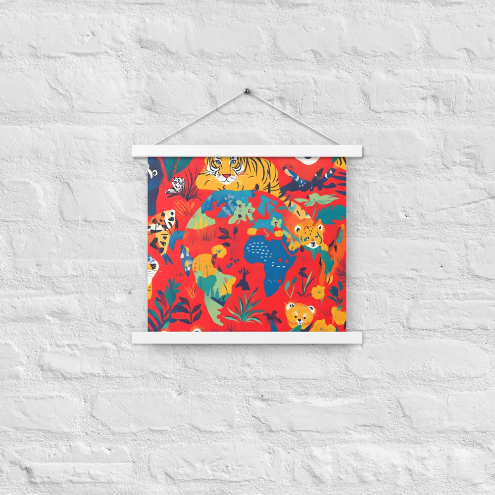 Wild Wonders of the Globe | Poster With White Wood Hanger | 14″×14″