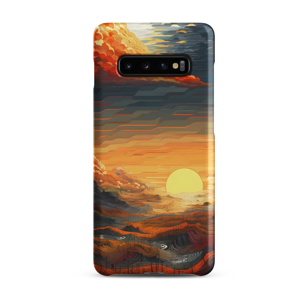 Ethereal Sunset: A Serene Landscape in Flowing Forms