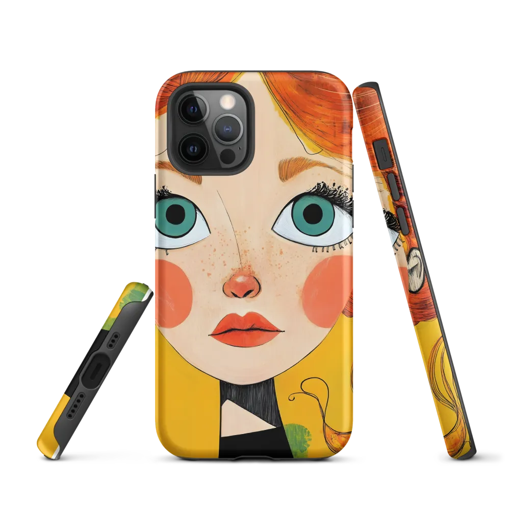 Whimsical Portrait of a Girl | Phone Case |  12 Pro | Tough Case | Matte
