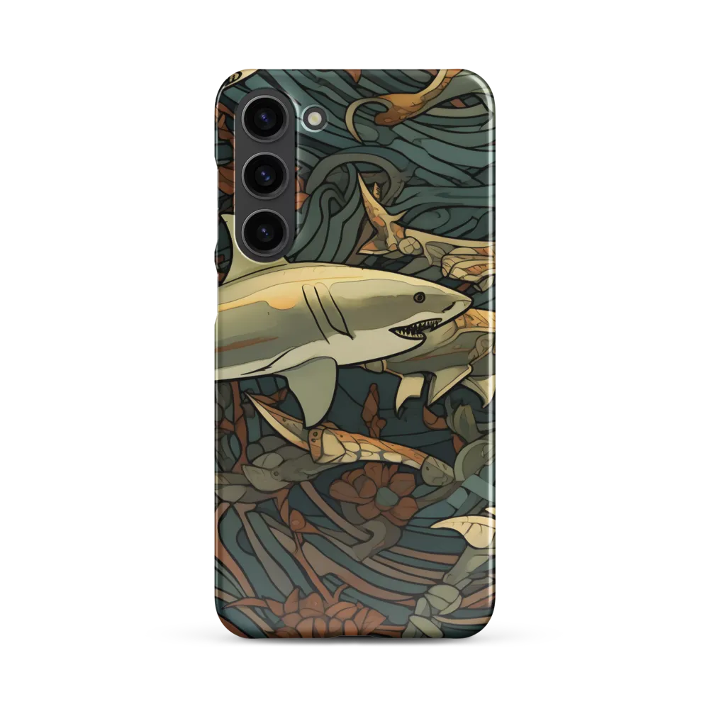 Dynamic Harmony of Sharks and Flora | Phone Case |  S23 Plus | Snap Case | Glossy