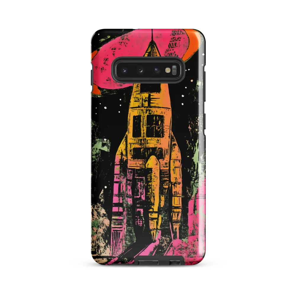 Cosmic Voyage: A Surreal Rocket Adventure | Phone Case |  S10 Plus | Tough Case | Glossy