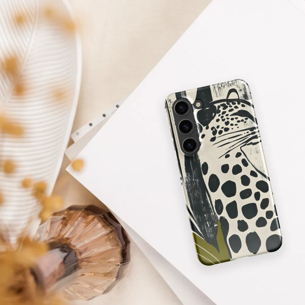 Leopard in Silhouette: A Modern Appeal | Phone Case |  S23 | Snap Case | Glossy
