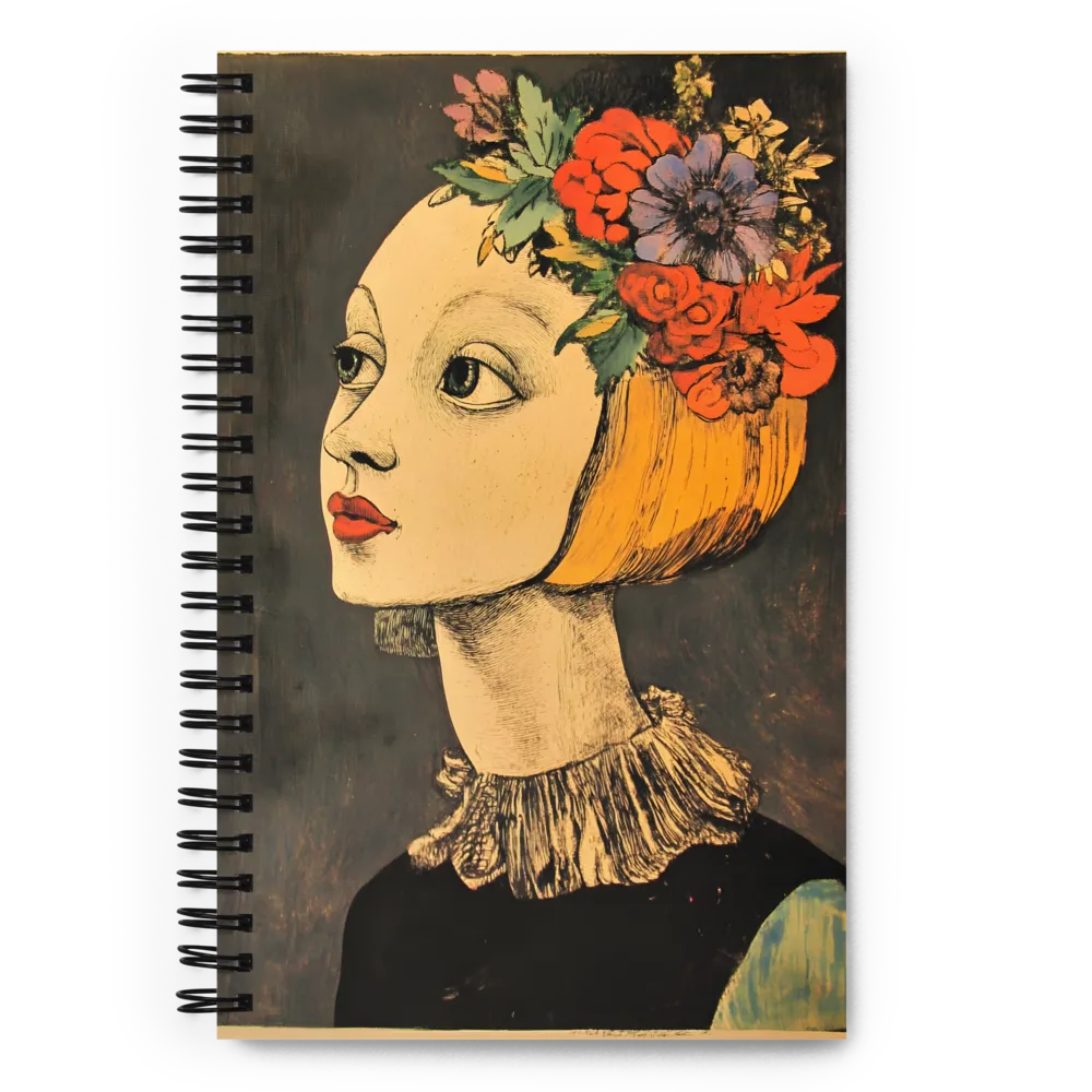 Whimsical Floral Crown | Spiral Notebook