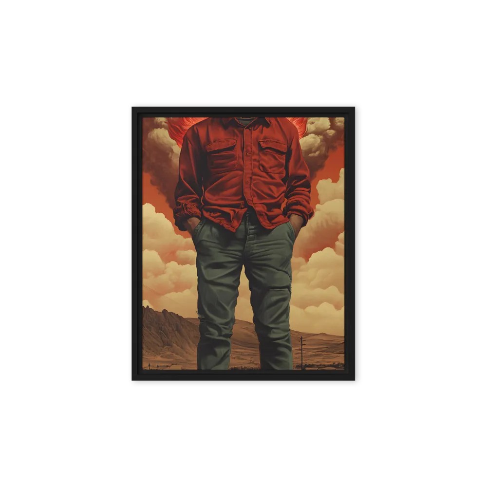 Defiant Spirit in a Surreal Landscape | Canvas with Black Frame | 8″×10″