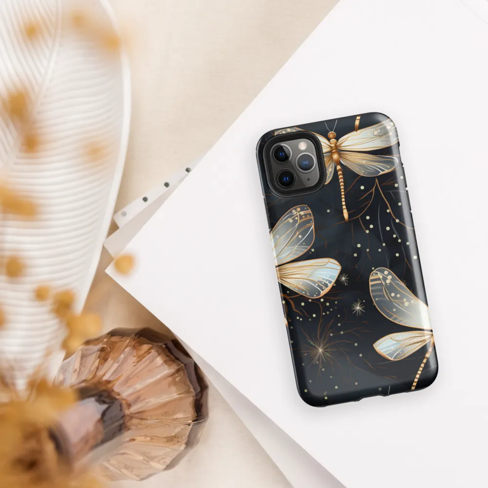 Ethereal Dance: Dragonflies in a Midnight Garden | Phone Case |  11 Pro Max | Tough Case | Glossy