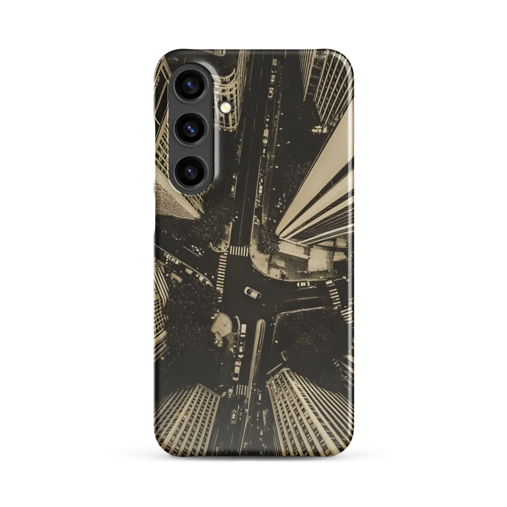 Urban Symphony: Aerial Perspective of City Life | Phone Case |  S24 Plus | Snap Case | Glossy