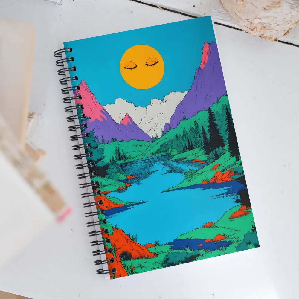 Whimsical Serenity in Vibrant Colors | Spiral Notebook